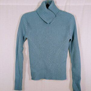 Vintage Spiegel Ribbed Turtleneck Light Blue Sweater Size M